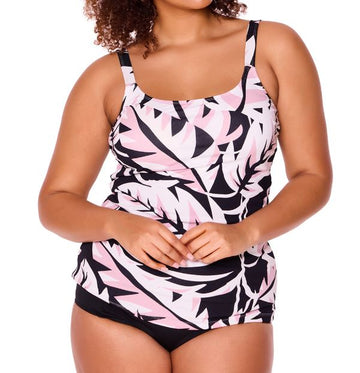 Genevieve Scoop Neck Tankini Blush Palms